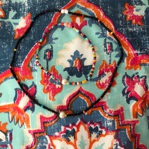 rainbow pearl bracelet and necklace set